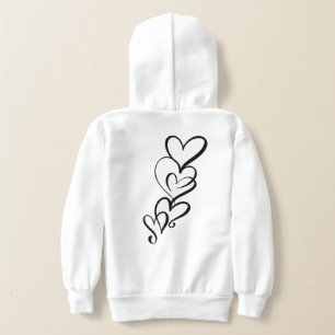 Black Heart Trio Girl's Hoodie