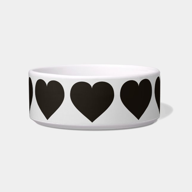 Black Hearts Bowl Voerbakje (Voorkant)