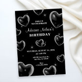 Black Hearts bulle anniversaire Invitation