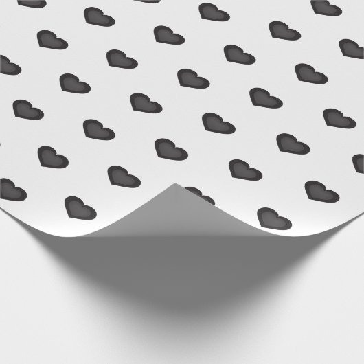 Black Hearts Pattern Cadeaupapier (Hoek)