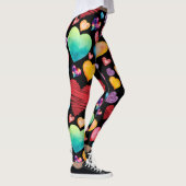 Black Hearts Pattern Leggings (Rechts)