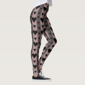 Black Hearts Pink Stripes Leggings (Rechts)