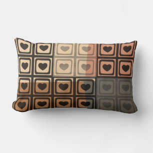 Black Hearts Retro Pillow Kussen