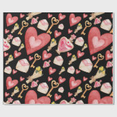 Black Hearts stijl Cadeaupapier (Vlak)