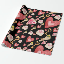 Black Hearts stijl Cadeaupapier