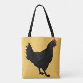 Black Hen op een mosterdachtergrond Tote Bag (Achterkant)