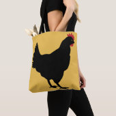 Black Hen op een mosterdachtergrond Tote Bag (Dichtbij)