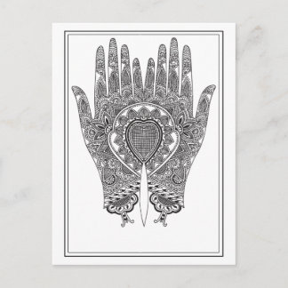Black Henna Hands Briefkaart