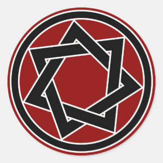 Black Heptagram Ronde Sticker