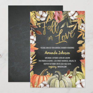 Black Herfst in Love Bridal Shower Uitnodiging