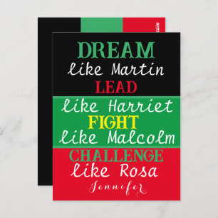 Black héritage BLM noir mois d'histoire Carte post