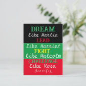 Black héritage BLM noir mois d'histoire Carte post (Debout devant)