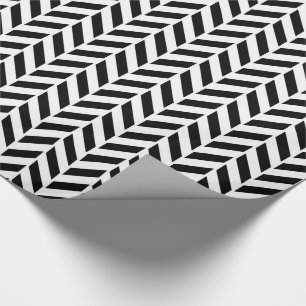 Black Herringbone Print Cadeaupapier