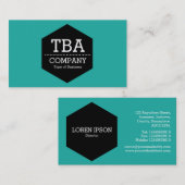 Black Hexagon - 1faea4 Turquoise Visitekaartje (Voorkant / Achterkant)
