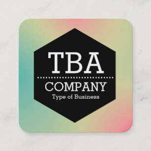 Black Hexagon - Soft Gradient Square Business Car Vierkante Visitekaartje