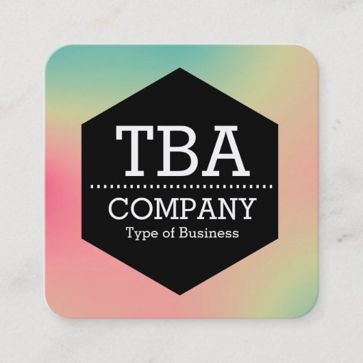 Black Hexagon - Soft Gradient Square Business Car Vierkante Visitekaartje (Voorkant)