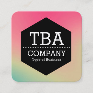 Black Hexagon - Soft Gradient Square Business Car Vierkante Visitekaartje