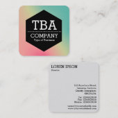 Black Hexagon - Soft Gradient Square Business Car Vierkante Visitekaartje (Voorkant / Achterkant)