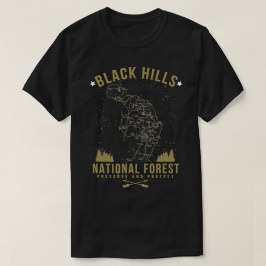 BLACK HILL National Forest South Dakota Wandelkaar T-shirt (Design voorkant)