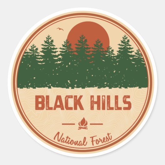 Black Hills National Forest Ronde Sticker (Voorkant)