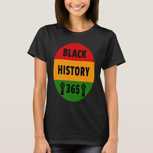 Black History 365 Power Fist Artwork T-shirt (Voorkant)