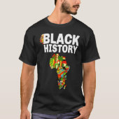 Black History Africa Map African Flag Pride T-shirt (Voorkant)