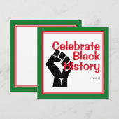 BLACK HISTORY BHM Celebrate Wenskaart (Voorkant / Achterkant)