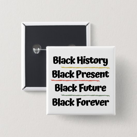 Black History Black Forever Square Button (Voorkant /achterkant)