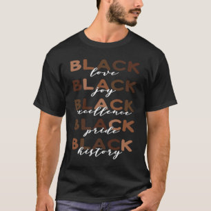 Black History Excellence Pride African Roots BHM B T-shirt