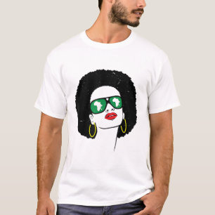 Black History Gift for Women Afro American Pan Afr T-shirt
