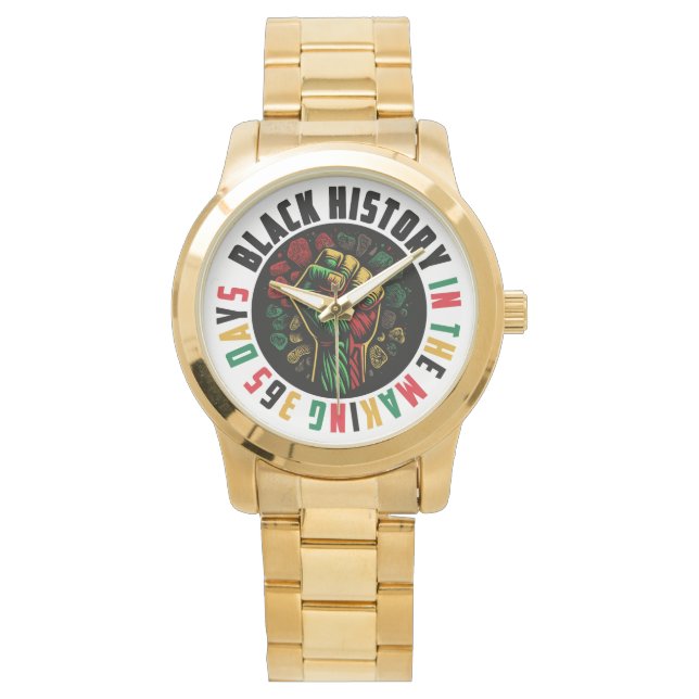 Black History Gold Mannen Horloge (Voorkant)