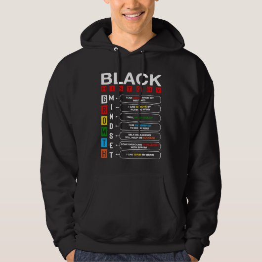 Black History Growth Mindset  Black History Month  Hoodie (Voorkant)