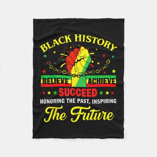Black History Honing Past Inspirating Future Manne Fleece Deken (Voorkant)