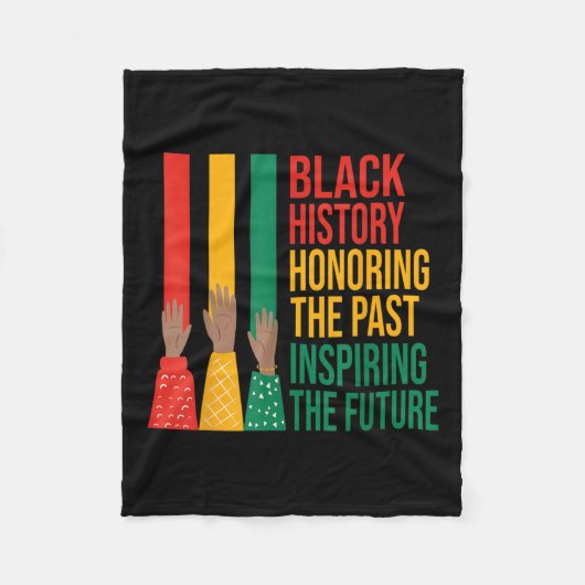 Black History Honing Past Inspirating Future Manne Fleece Deken (Voorkant)
