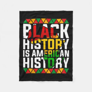 Black History Is American History Patriotic Africa Fleece Deken