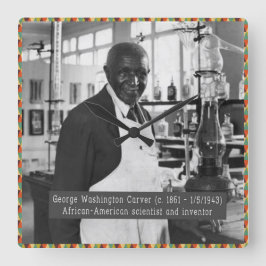 Black History-klok: George Washington Carver Vierkante Klok