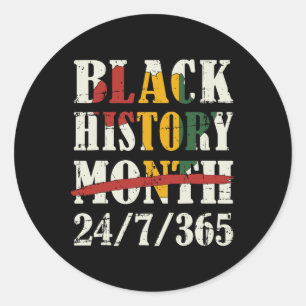 Black History Maand 247365 met Afrikaanse kaart Vl Ronde Sticker