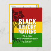 Black History Marcus Garvey Quote BHM Briefkaart (Voorkant / Achterkant)