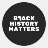 Black History Matters Ronde Sticker (Voorkant)