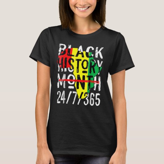 Black History Month 247365 Africa Map Melanin 2023 T-shirt (Voorkant)