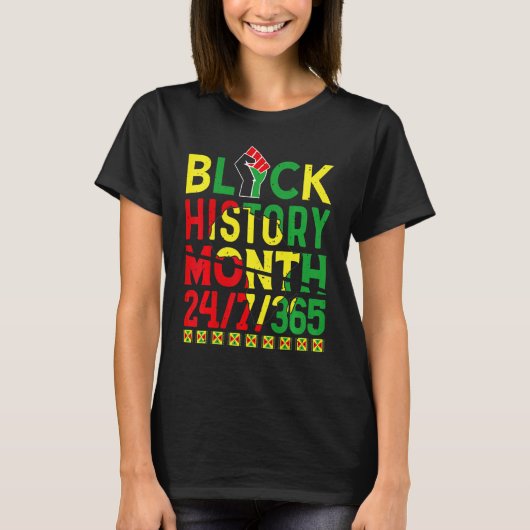 Black History Month 247365 Africa Map Melanin 2023 T-shirt (Voorkant)