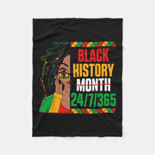 Black History Month 247365 Loc'd Girl Melanin Blac Fleece Deken