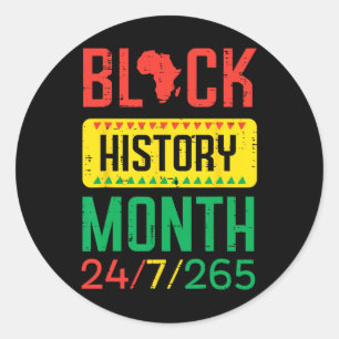 Black History Month 24 7 265 African Pride Mannen  Ronde Sticker