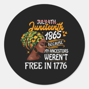 Black History Month Afro-Amerikaanse Juventiende B Ronde Sticker