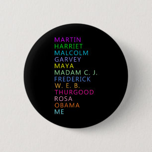 Black History Month Afro-Amerikaanse leider grafie Ronde Button 5,7 Cm