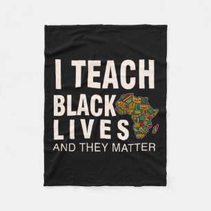 Black History Month BLM Ik onderwijzen Black Lives Fleece Deken