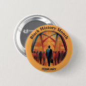 Black History Month Bridge Crossing Pinback Button (Voorkant /achterkant)