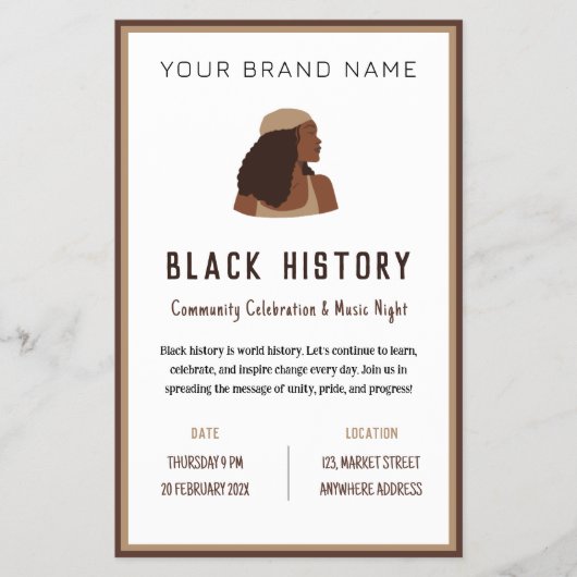 Black History Month Celebration Event Business Flyer (Voorkant)