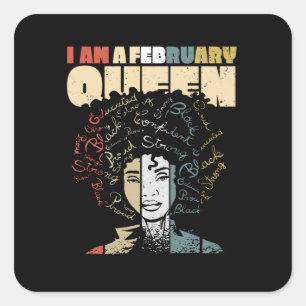 Black History Month citaat, Melanin Februari Konin Vierkante Sticker