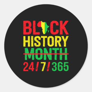 Black History Month één maand kan onze geschiedeni Ronde Sticker